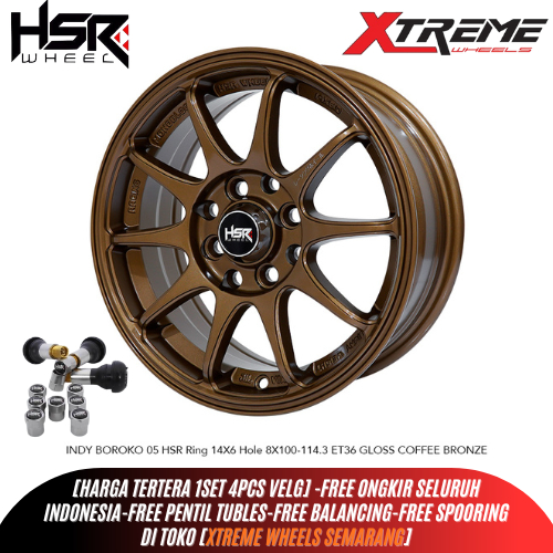 Pelek hsr boroko indy ring 14 - pelek mobil agya alya sirion lubang 4x100-4x114 r14