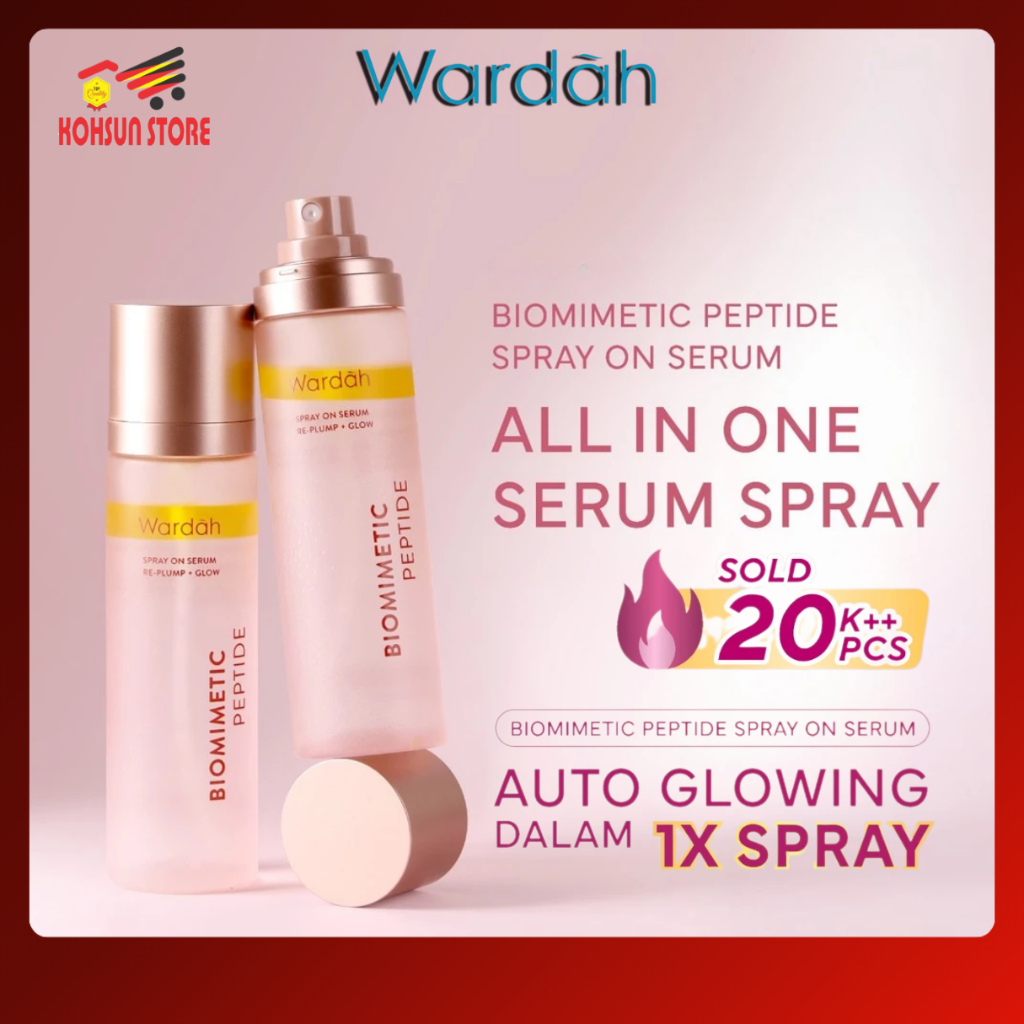 WARDAH Spray On Serum 105 ml - Biomimetic Peptide Instant Glowing First Serum Spray - Kulit lebih gl