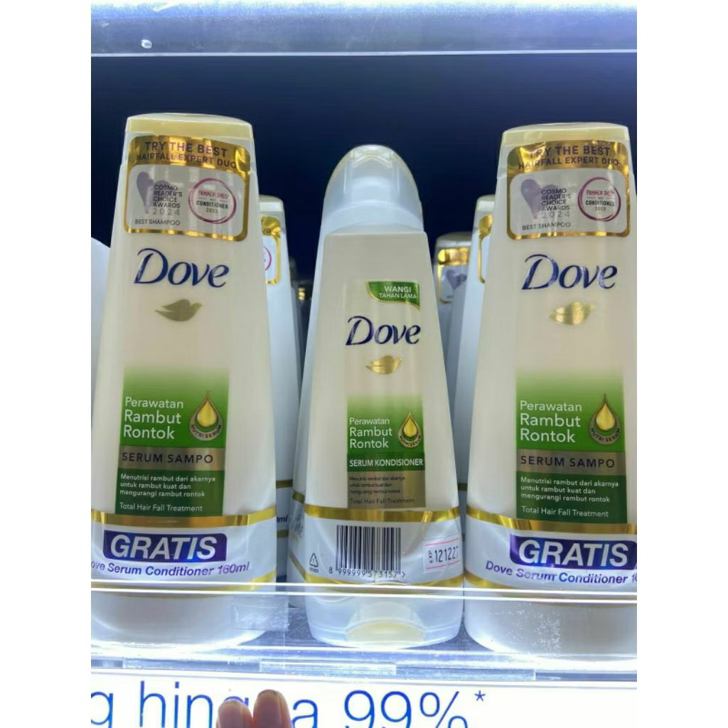 Paket Sampo & Kondisioner Dove Anti Rontok 290ml + 160ml - Kuatkan Akar, Kurangi Rontok, Lembut