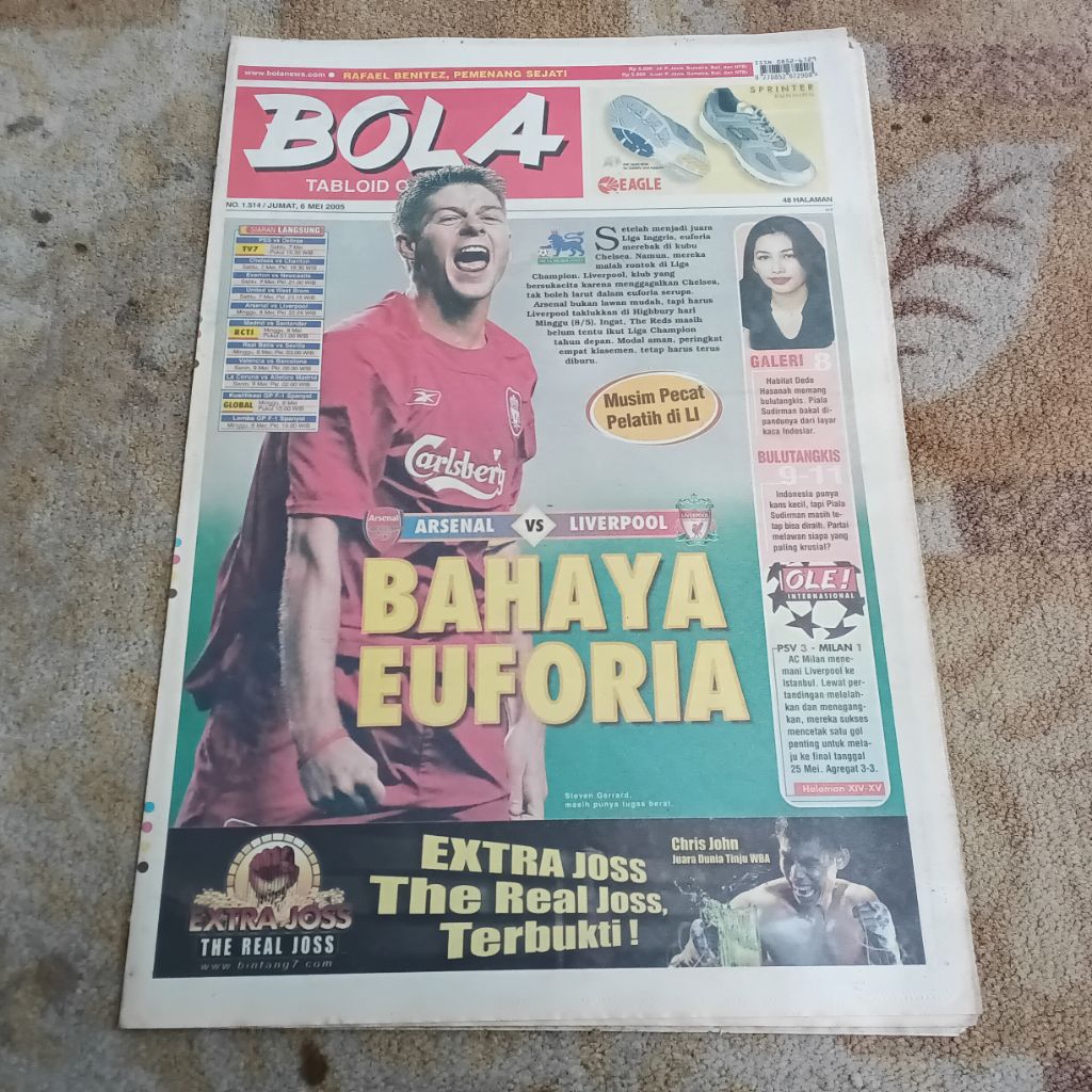 Majalah Tabloid Bola 1514 Jum'at 6 Mei 2005 Bahaya Euforia
