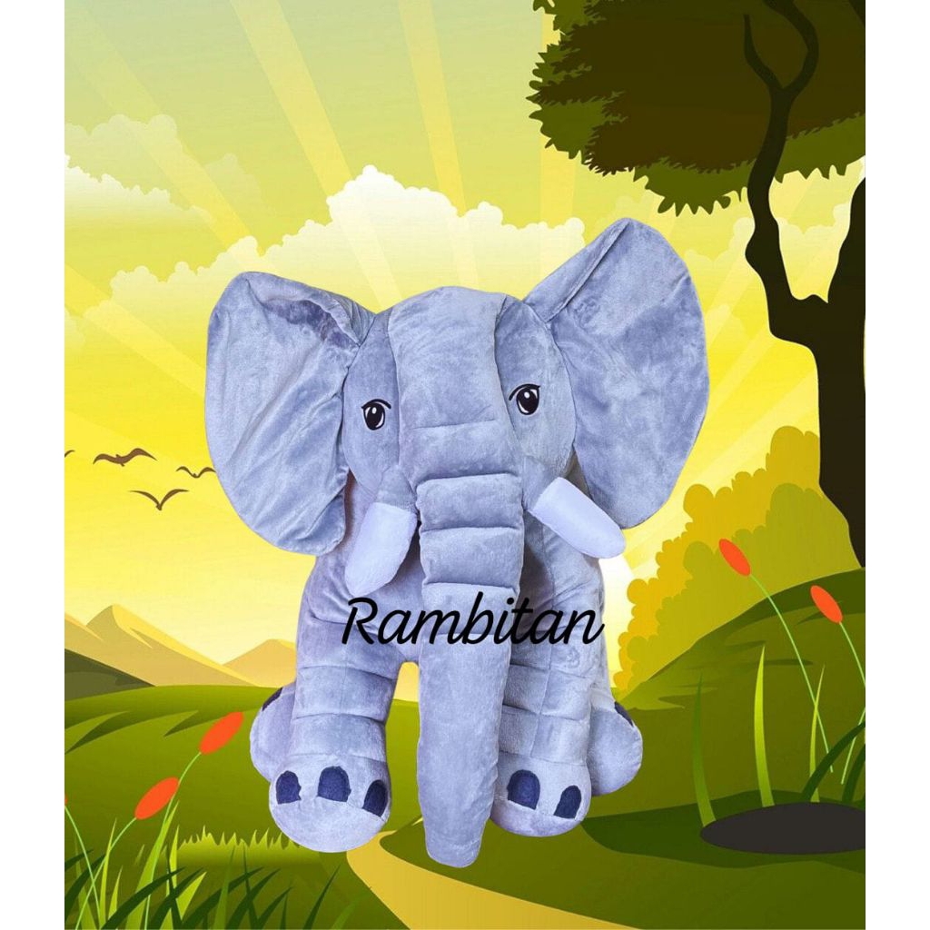 Boneka Gajah Jumbo 60 Cm ~ Boneka Elephant Lembut