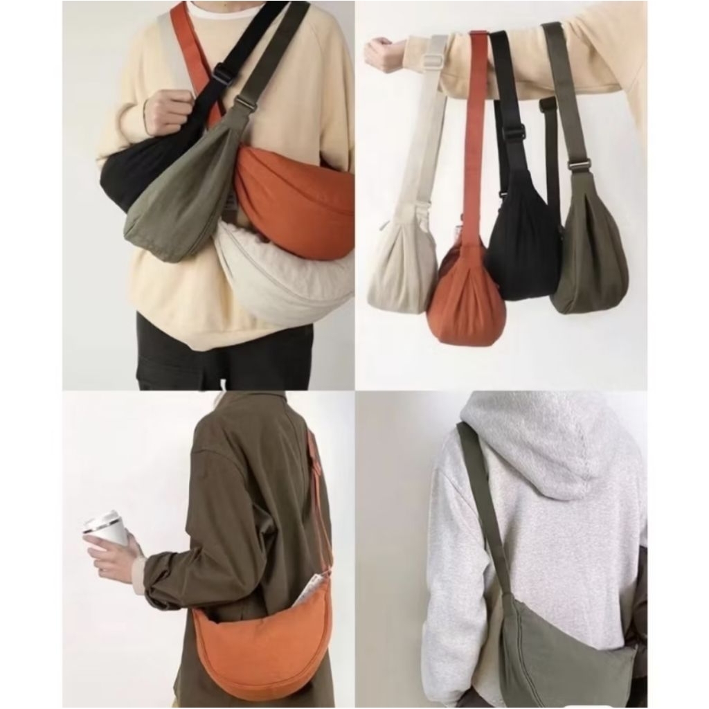 READY STOCK uniqloHalf Moon Bag Waist Bag / Tas Slempang Waist Bag Sling Bag Unisex / Tas