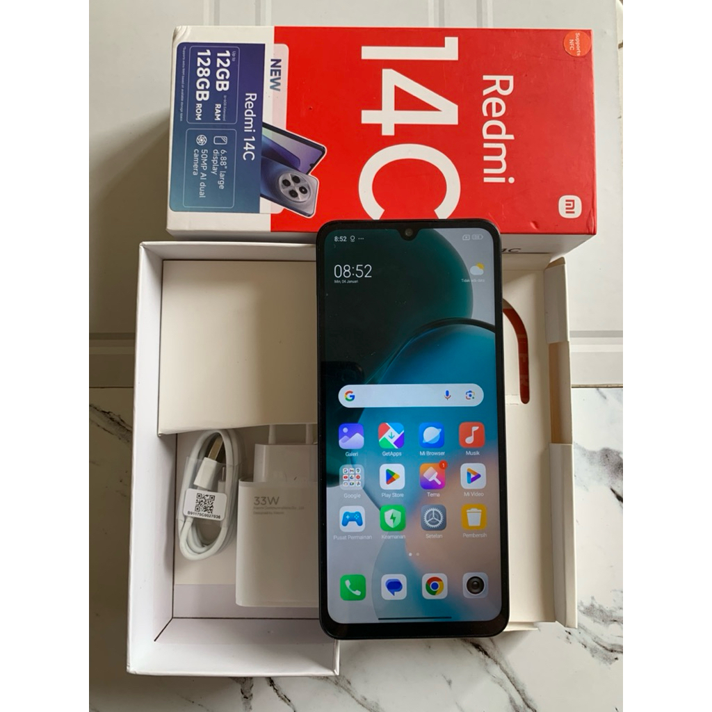 redmi 14c ram 6/128 second orian - hp second redmi 14c ram 6/128 fullset orian