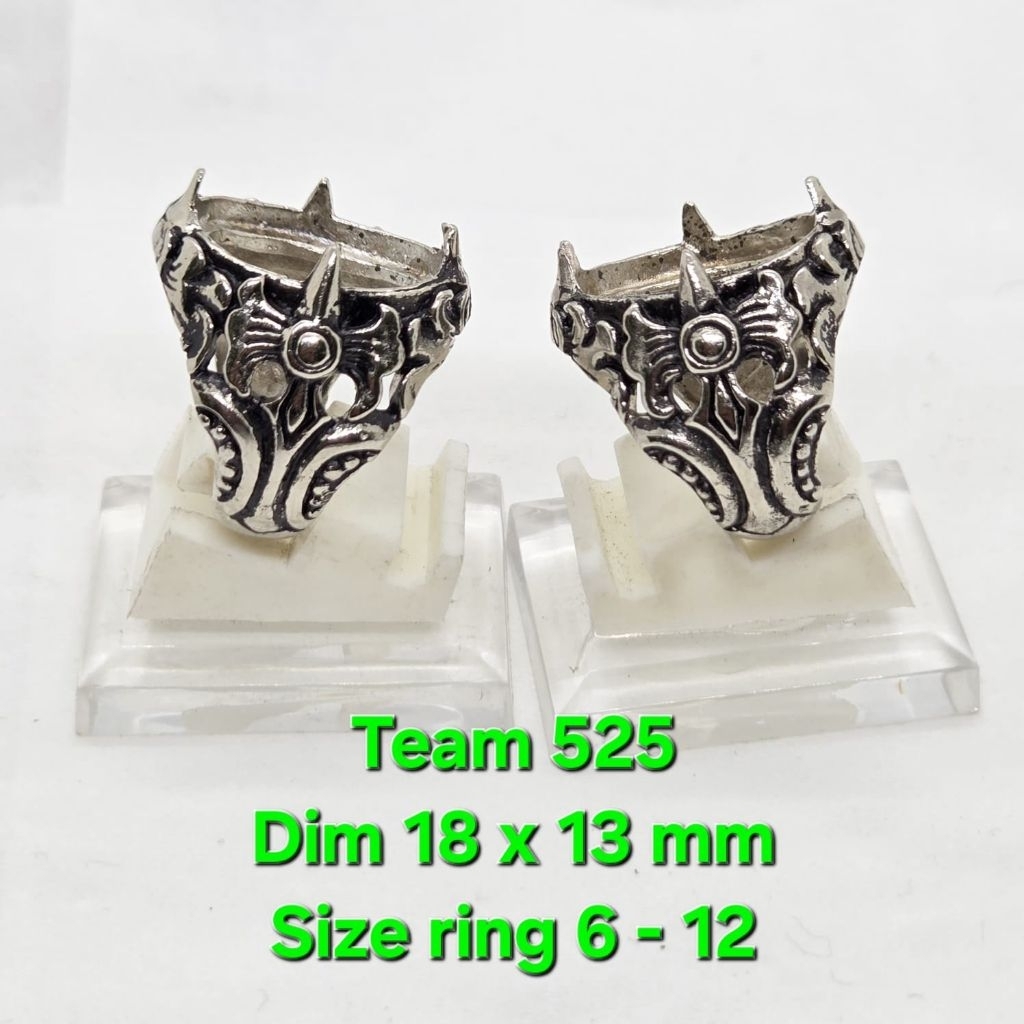 Ring emban alpaka cakar dim 18x13 motif cakrawala / cangkok batu akik / pengikat ring cincin batu ak