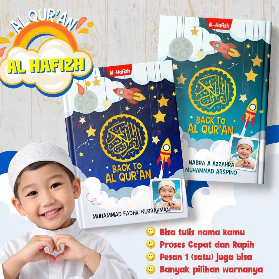(Free Custom Nama Dan Foto) Alquran Terjemah Latin Perkata Alquran Custom Nama dan Foto Anak A5