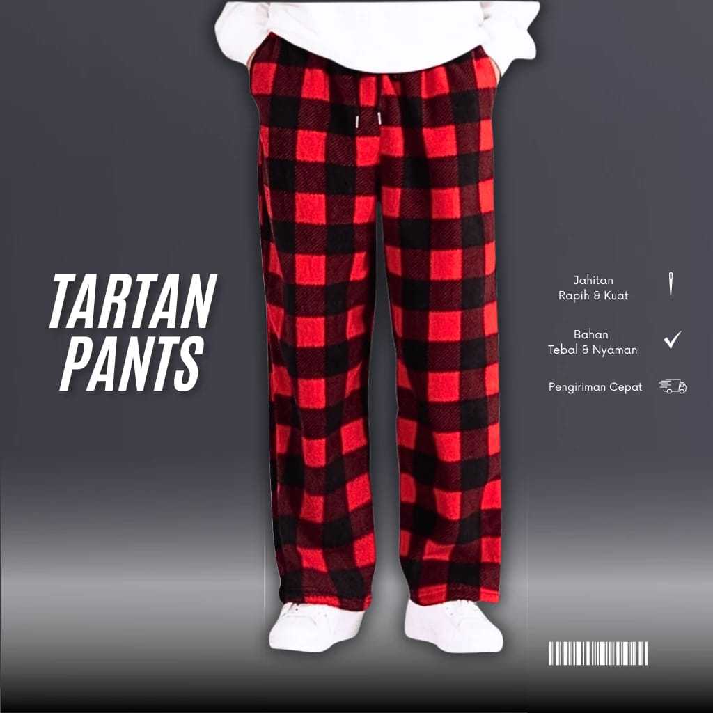 CELANA TARTAN MURAH/MOTIF MERAH HITAM