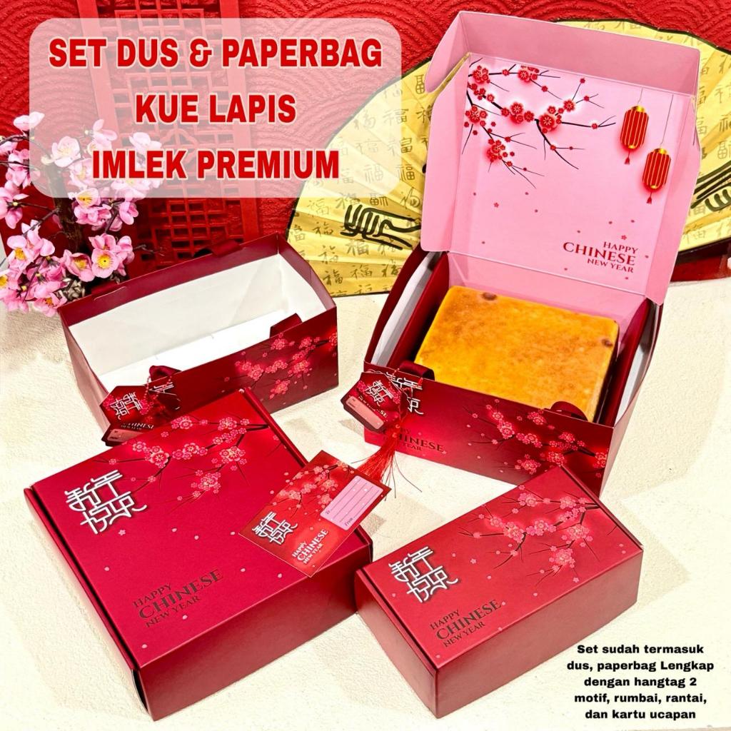 Dus Premium Imlek Kue Lapis Legit Setengah Loyang Satu Loyang | Dus Lapis Surabaya Box Hampers Imlek