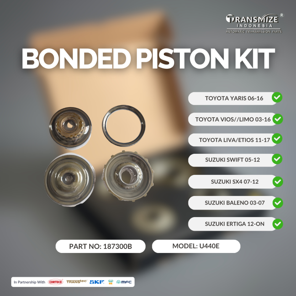 BONDED PISTON KIT MATIC 187300B | SUZUKI SWIFT SX4 BALENO ERTIGA | U440E