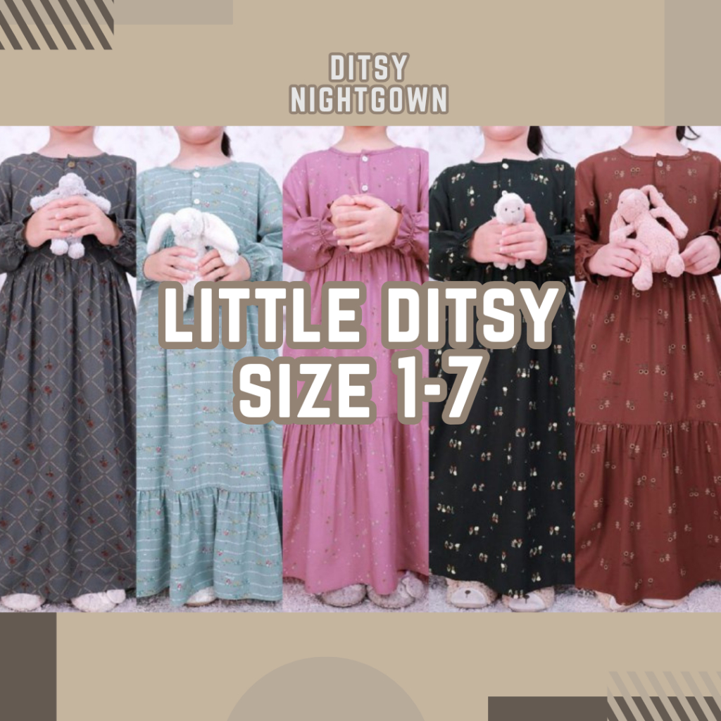 LITTLE DITSY NIGHTGOWN, GAMIS ANAK , DITSY LITTLE
