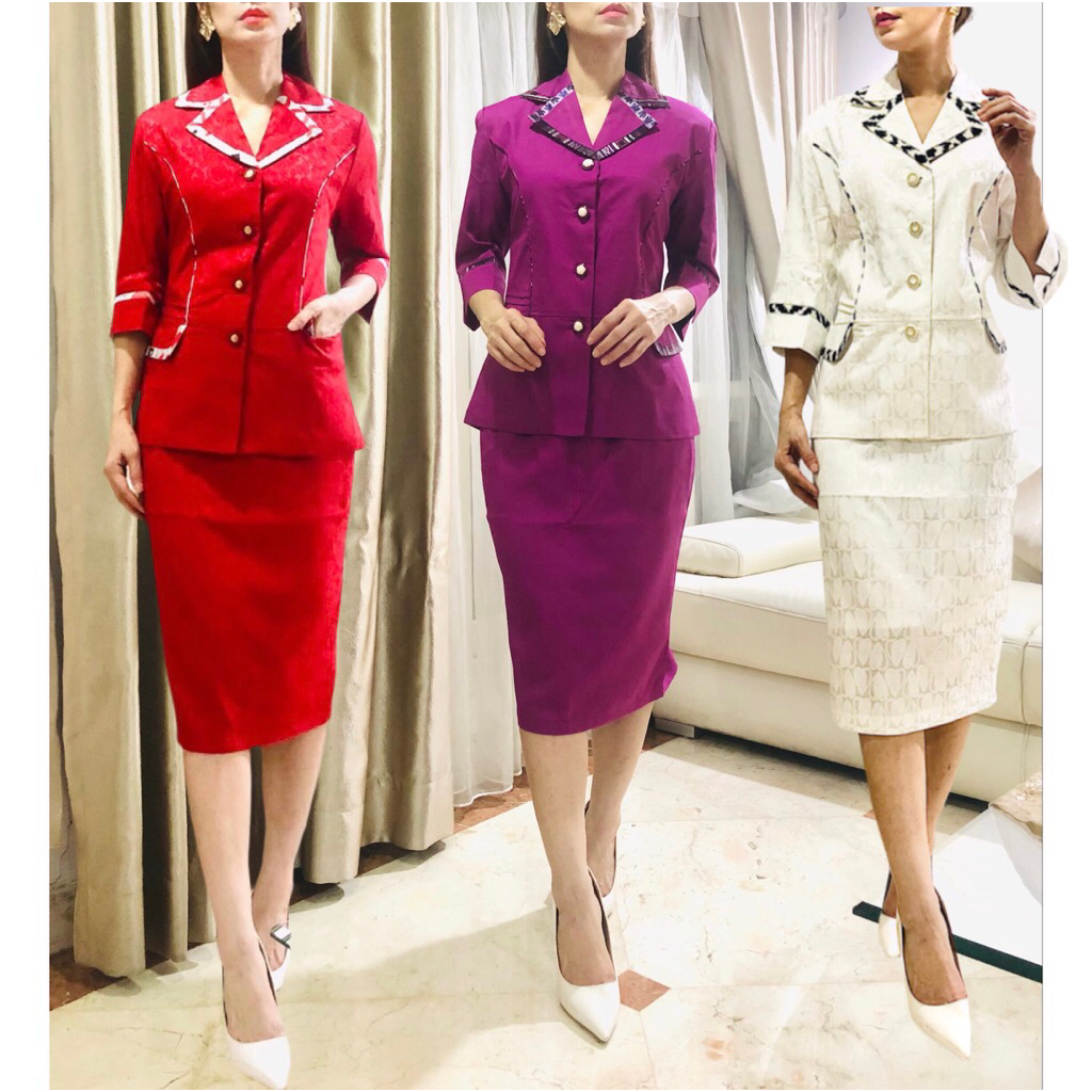 Setelan blazer kantor wanita. Set blazer wanita merah. Blazer wanita set rok. Blazer Yanyifang