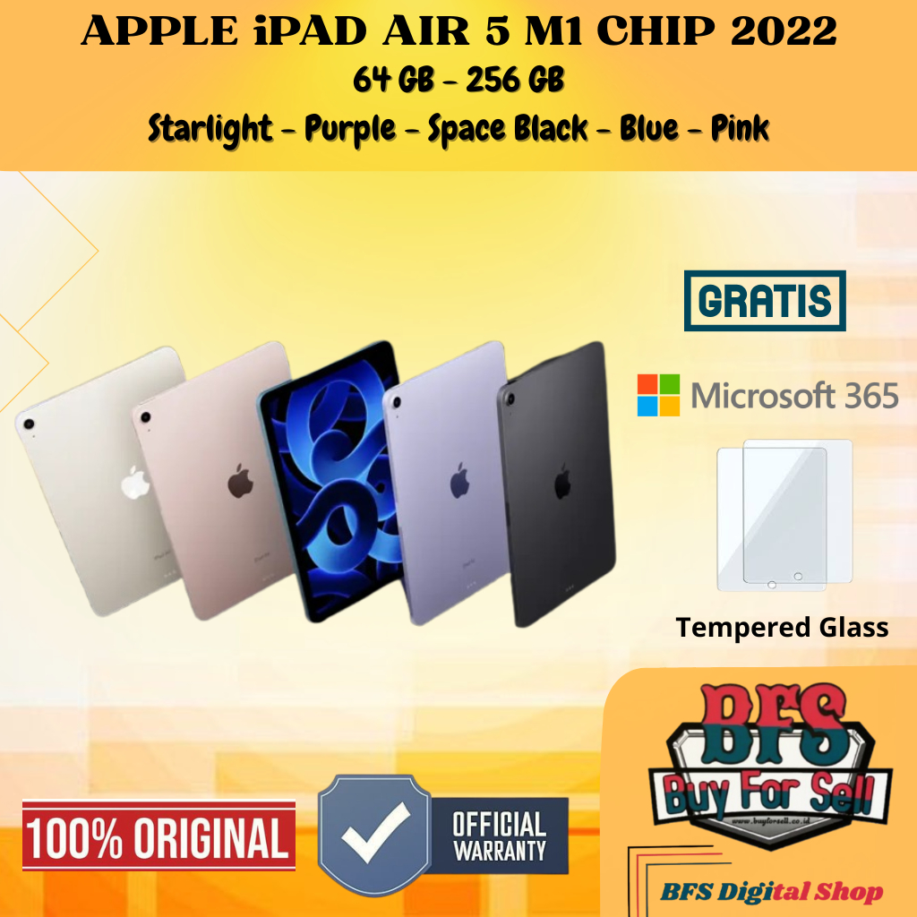 Apple Ipad Air 5 M1 2022 CPO Garansi Inter I iPad Tablet Air 5 M1 Chip [ Gen 5 64GB / 256GB ] Origin