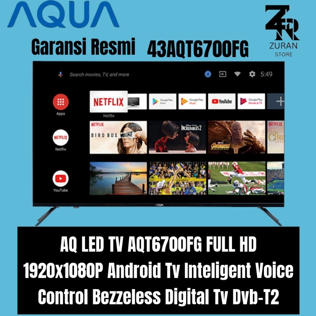 AQUA 43AQT6700FG / LE43AQT6700FG FHD Android tv 43 inch