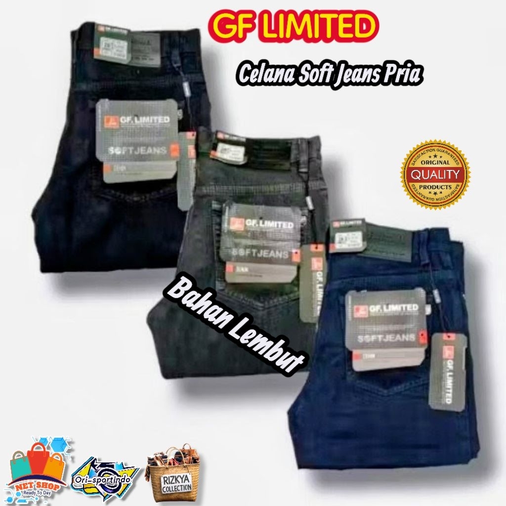 Celana Soft Jeans Pria GF LIMITED Celana Panjang Pria Bahan Soft Halus Size 28-44
