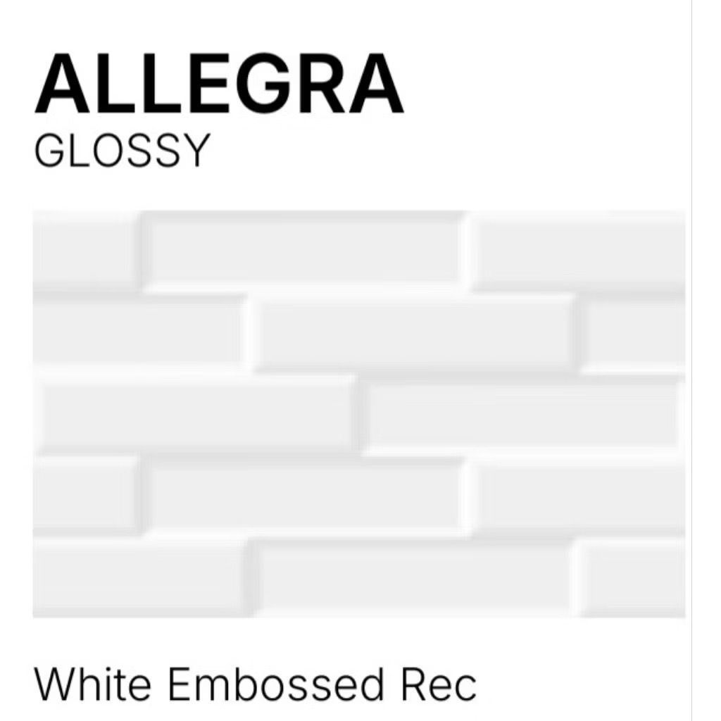 KERAMIK PLATINUM ALLEGRA WHITE UKURAN 25 X 40 / KERAMIK DINDING DAPUR, KERAMIK DINDING KAMAR MANDI U