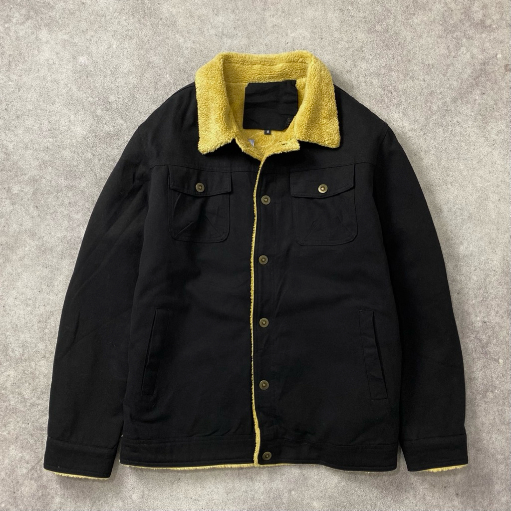 Black Trucker Sherpa Jacket