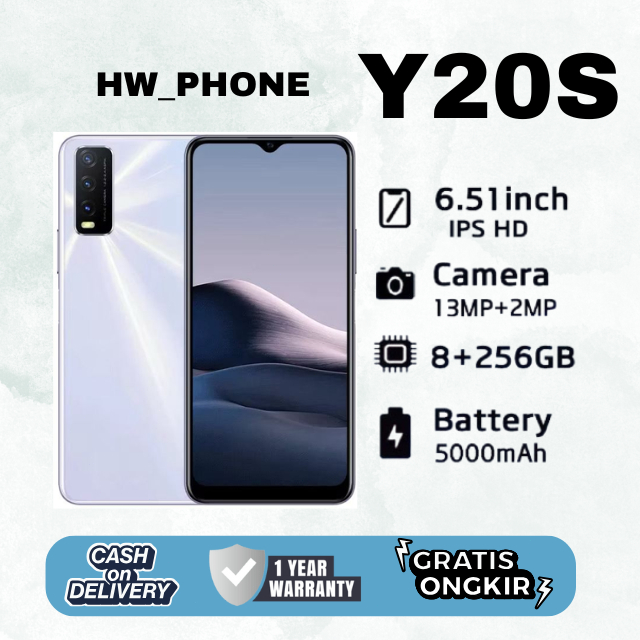 HP VIVO Y20S RAM 8/256GB 4G Android GARANSI 1 Tahun