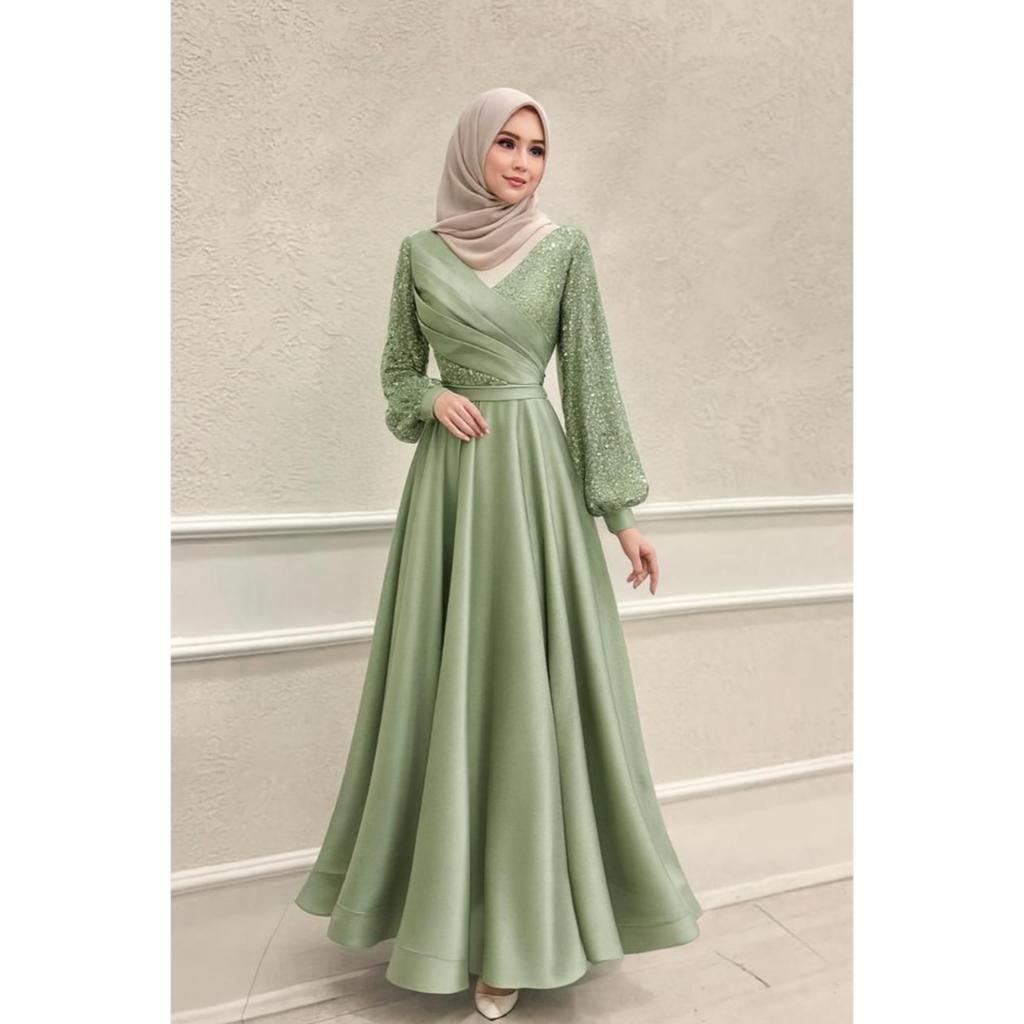 Gamis Lebaran Maarwaa RR11 No Hijab, Lebaran, Kondangan fashion muslim 2026