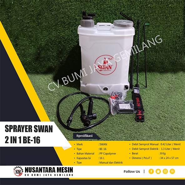 ALAT SEMPROT HAMA / SPRAYER ELEKTRIK SWAN 2IN1 BE-16