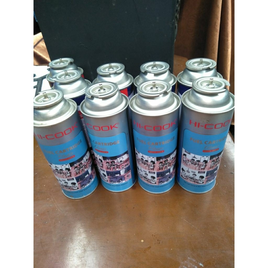 kaleng gas fortable kosong merek Hi cook