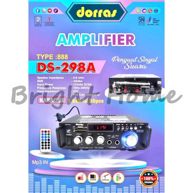 DORRAS 888 DS-298A DS298A Power Amplifier 600 watt Ampli Bluetooth Karaoke