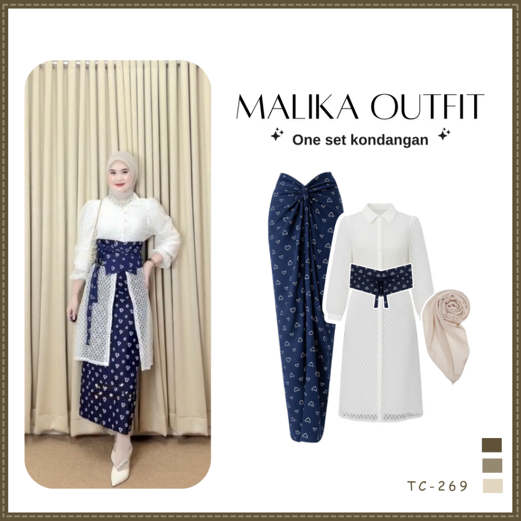 Ootd Set Kondangan Remaja Terbaru Dan Kekinian ( Rok Lilit + Tunik + Bella Square )  SET TC-269