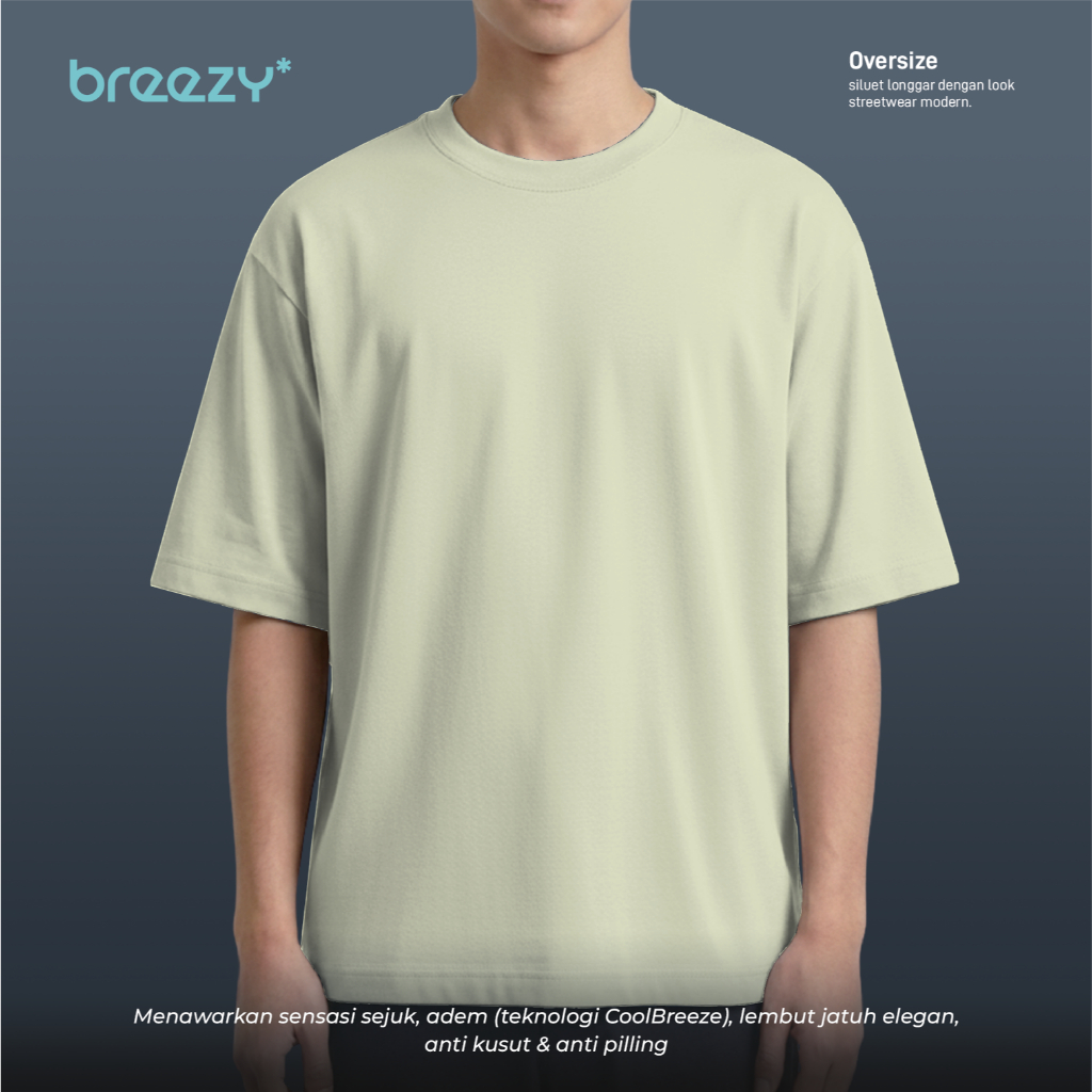 BREEZY Kaos T-Shirt Oversize Danbowl 210 RWDMAN | Celadon Tint Color