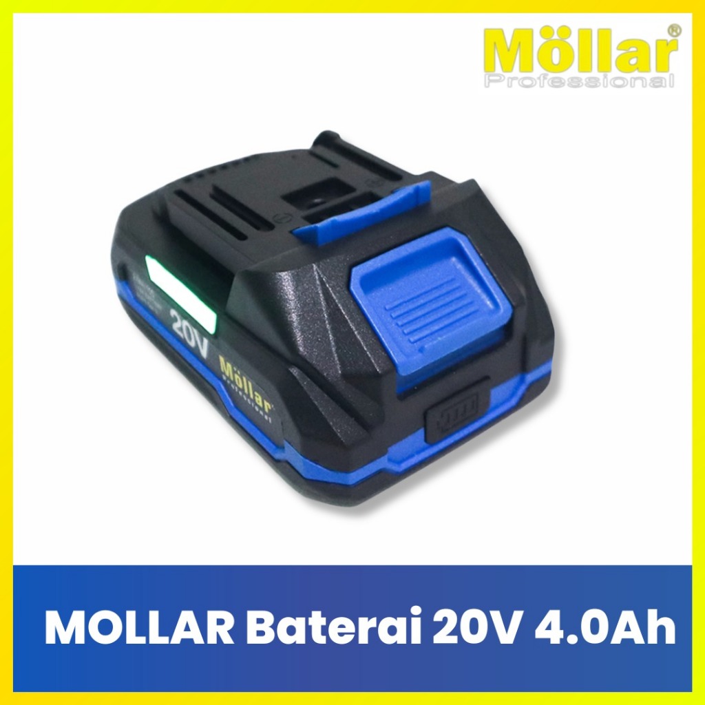 Original MOLLAR Battery Pack 12V / 20V 2Ah / 4Ah Li-Ion Baterai Power Tools Garansi Resmi Asli Molla