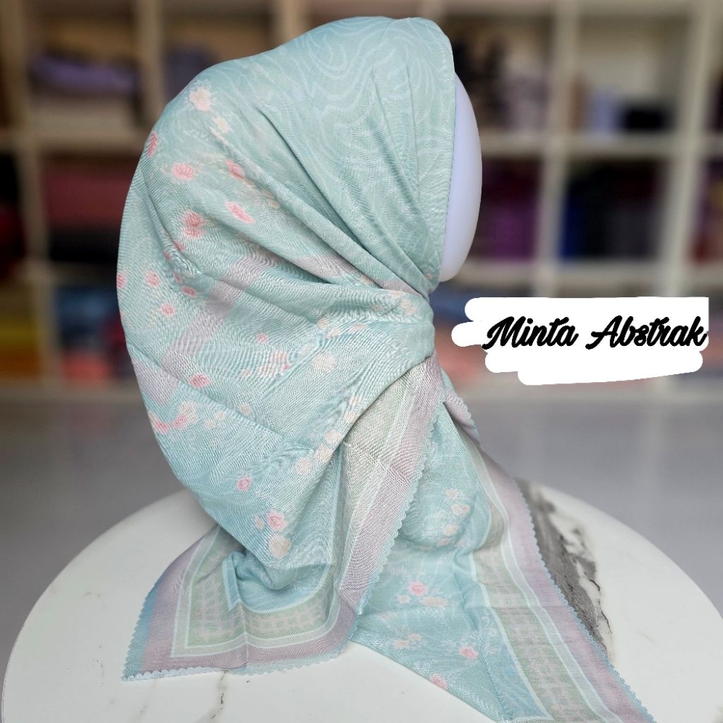 voal motif mint abstrak