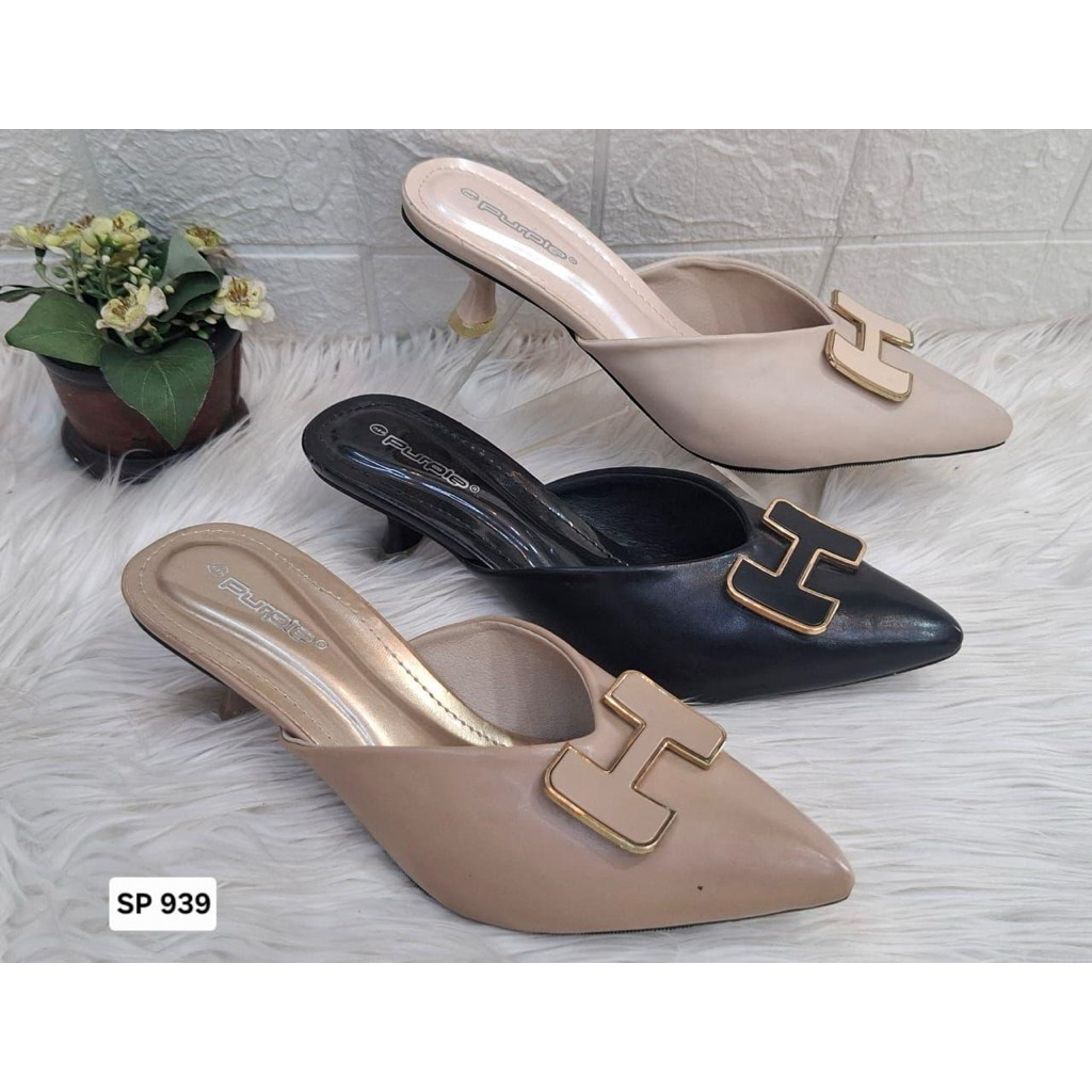 PURPLE - SP.939 - SELOP HEELS 5cm wanita - Selop Pesta