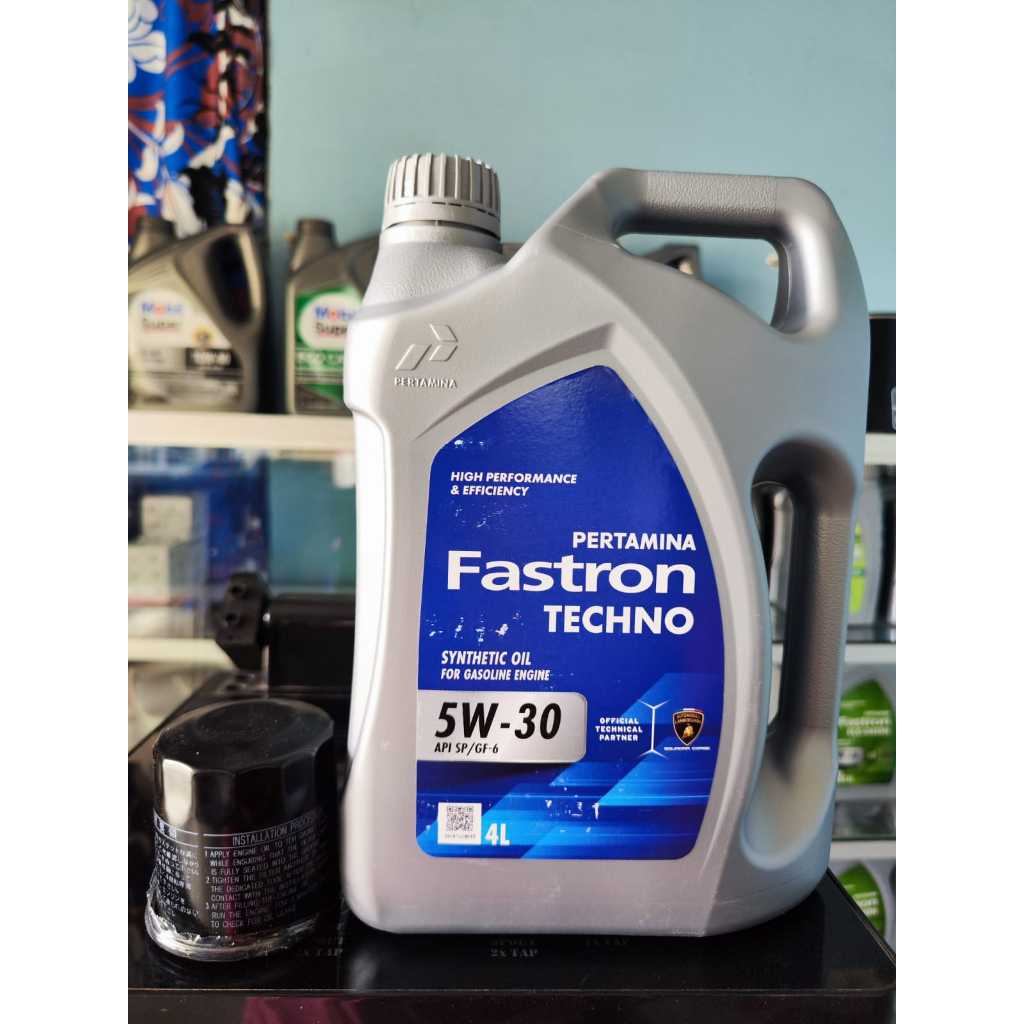 Paket Oli Mobil Fastron Techno SAE 5W-30 API SP | API GF-6 4L & Filter Oli Mobil Toyota Agya, Calya,