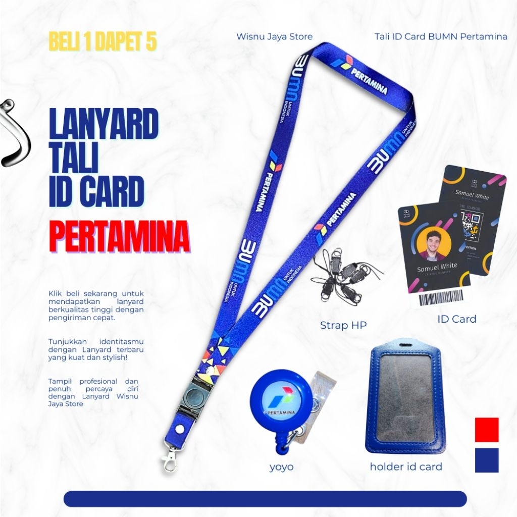 LANYARD/TALI ID CARD BUMN PERTAMINA TERMURAH READY STOKK ~Langsung Kirim Hari Ini