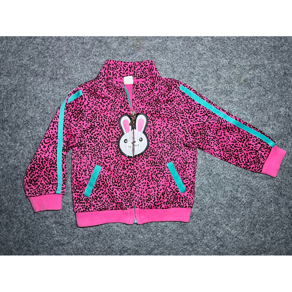 Jaket Tracktop Anak Pink Leopard