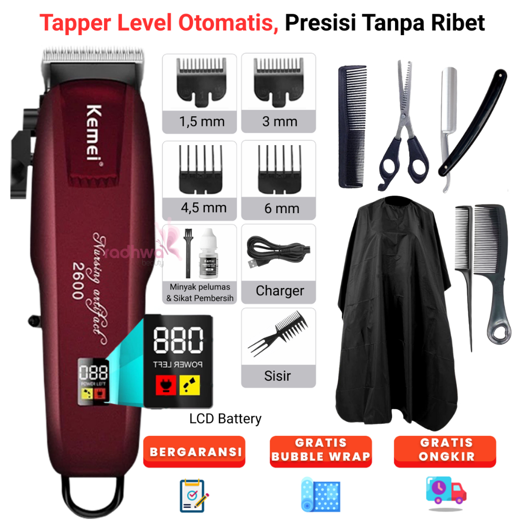 Kemei PG2600 Alat Mesin Cukur Rambut Elektrik KM-PG2600 Original / Alat Pencukur Rambut Barbershop