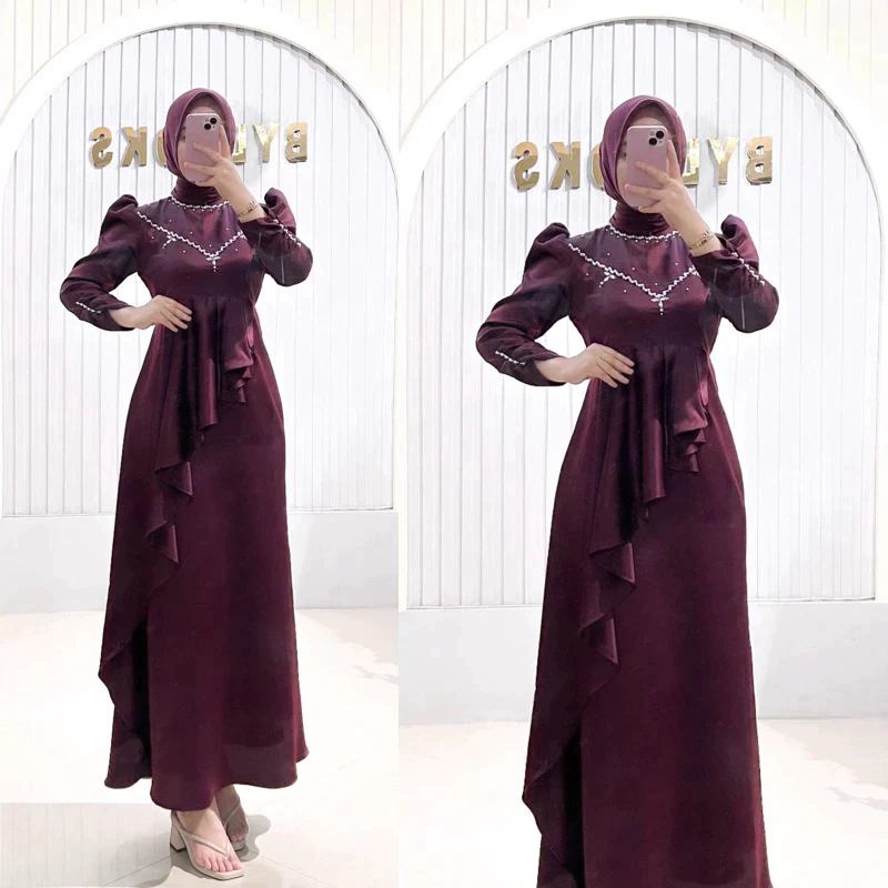 Karisma Dress Mewah Slim Fit | Gaun Duyung | Gamis Kondangan Bridesmaid