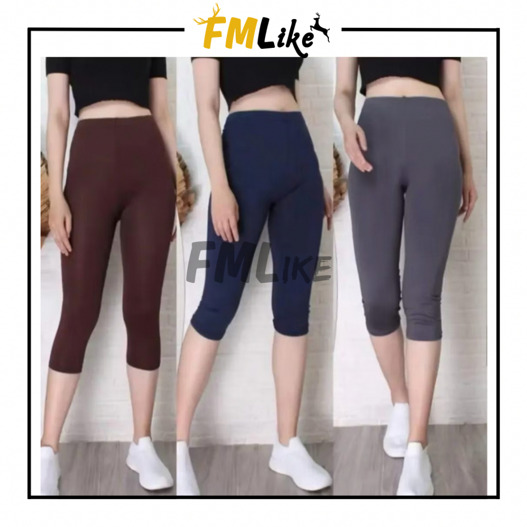 Leging Wanita 3/4 Premium / Short Wanita Pendek Dibawah Lutut / Legging Olahraga Setengah Tiang