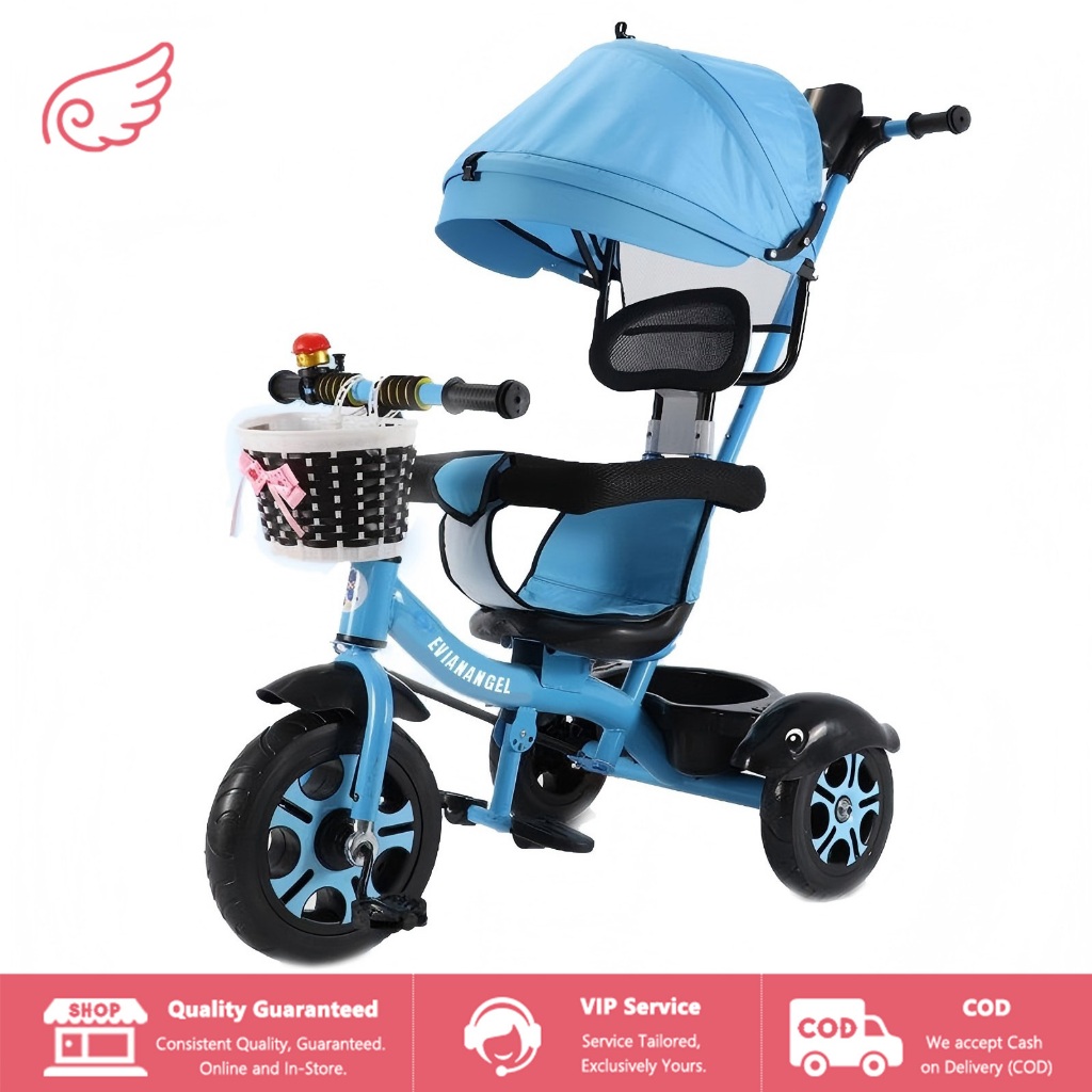 EVIANANGEL Sepeda Roda Tiga Anak Sepeda Roda 3 Bayi Tricycle Anak Sepeda Kereta Dorong Troli Bayi Se