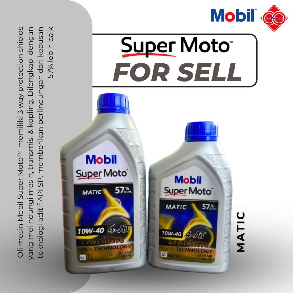 OLI MOTOR MATIC SYNTHETIC SUPER MOTO BRAND MOBIL SAE 10W-40