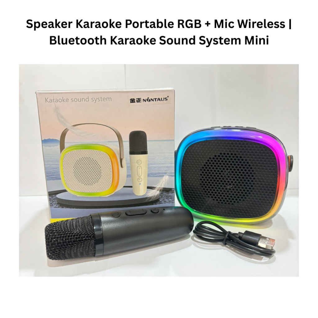 Speaker Karaoke Portable RGB + Mic Wireless | Bluetooth Karaoke Sound System Mini