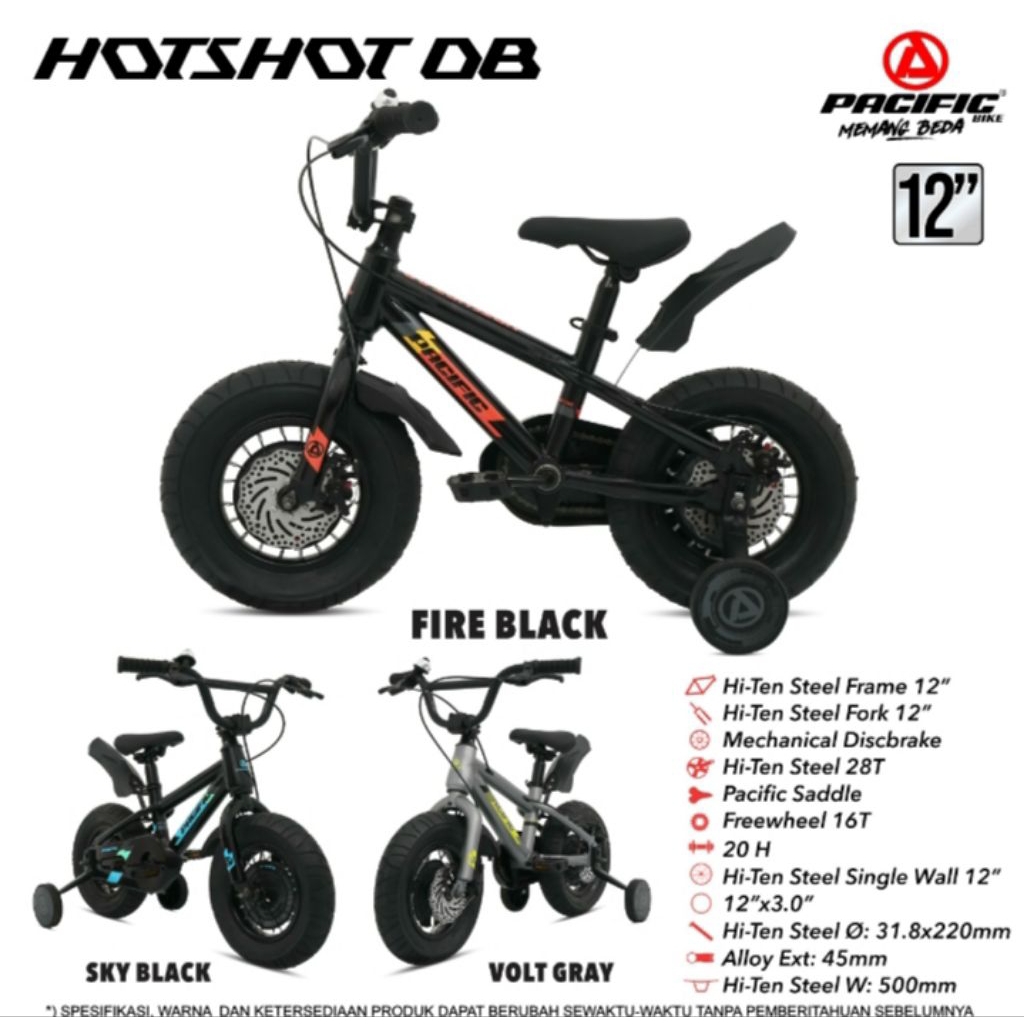 SEPEDA BMX ANAK 12 / 16 / 18 INCH BMX HOTSHOT FX / HOTSHOT DB DISK BRAKE REM CAKRAM BAN BESAR 3.0 PA