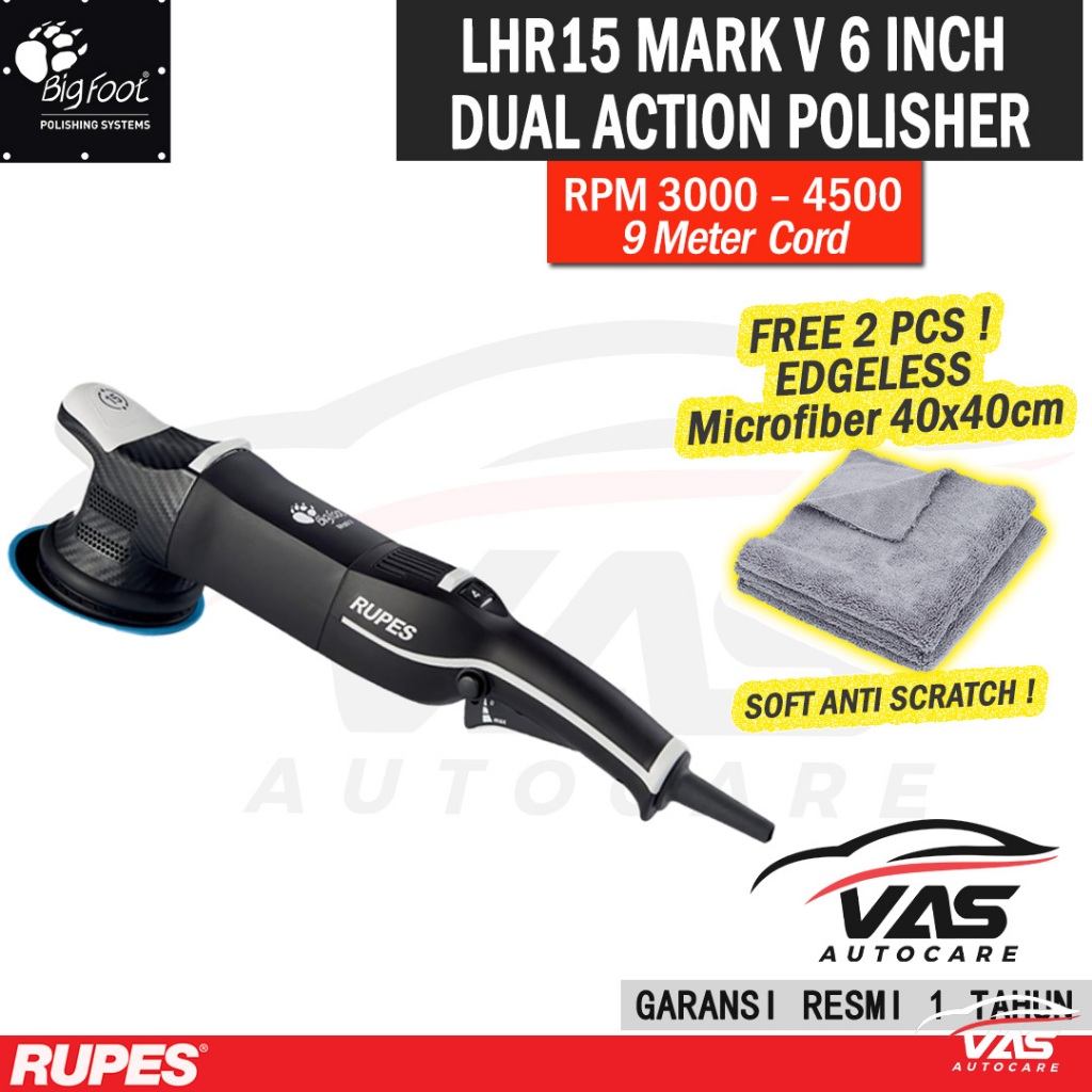 RUPES LHR 15 Mark V LHR15 MK 5 Random Orbital 6 Inch Polisher Mesin Poles Rupes DA