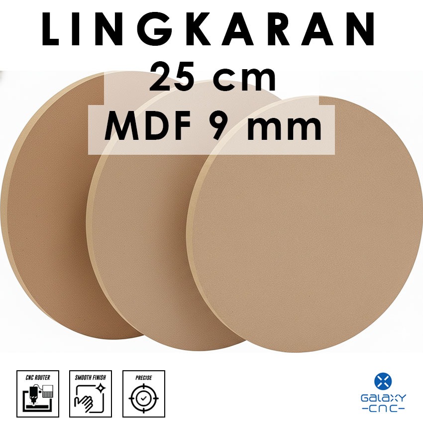 Lingkaran 25 cm - MDF 9 mm - MDF board / papan MDF kayu