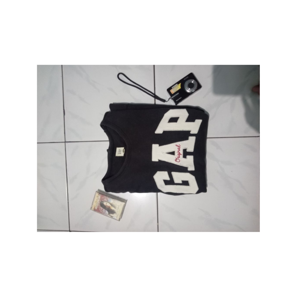 CREWNECK BRAND GAP BIG LOGO WARNA CHARCOAL