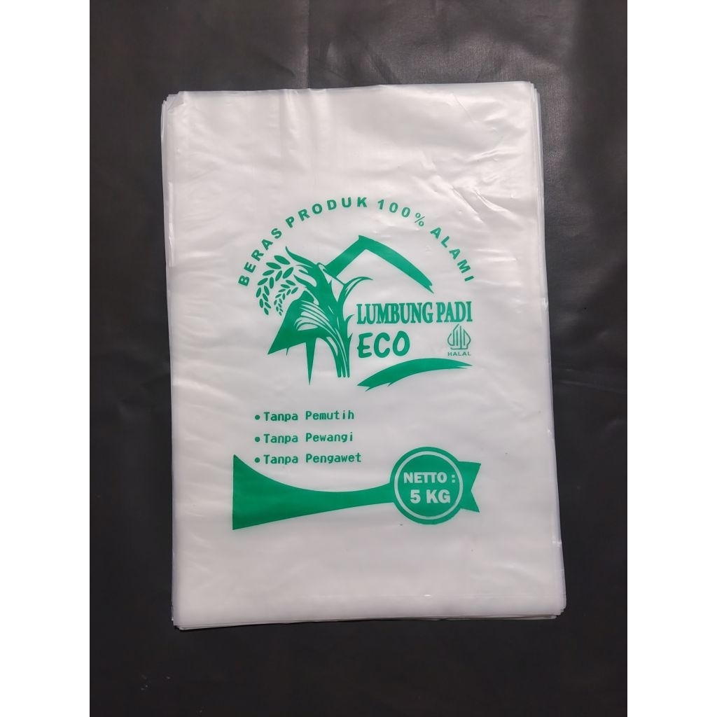 Kemasan Plastik Beras Sablon Hd 5Kg Isi 50 Lembar Merek Lumbung Padi Dan Merek lainnya komplit