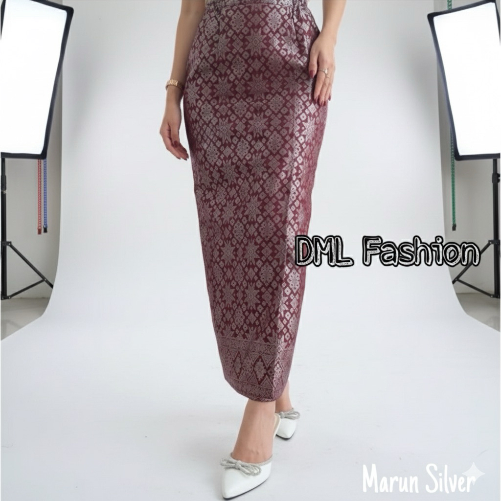 Rok Span Songket Wanita Bawahan Kebaya Kondangan Rok Melayu Premium