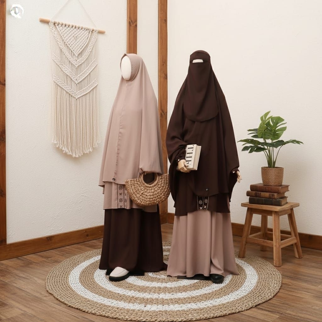 TERBARU Salwa series Gamis Syar'i set khimar free Cadar bandana gamis Lebaran Umroh pengajian | gami
