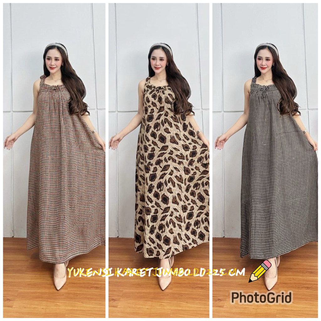 Daster Yukensi Jumbo tali pundak Ld 120 Cm Dress Kutung Karet