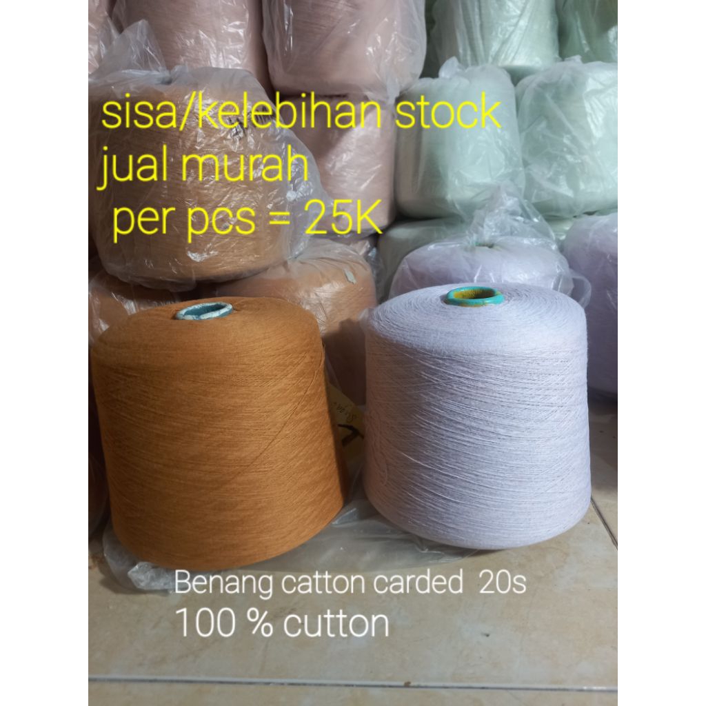 benang cotton carded 20s - 100% cotton