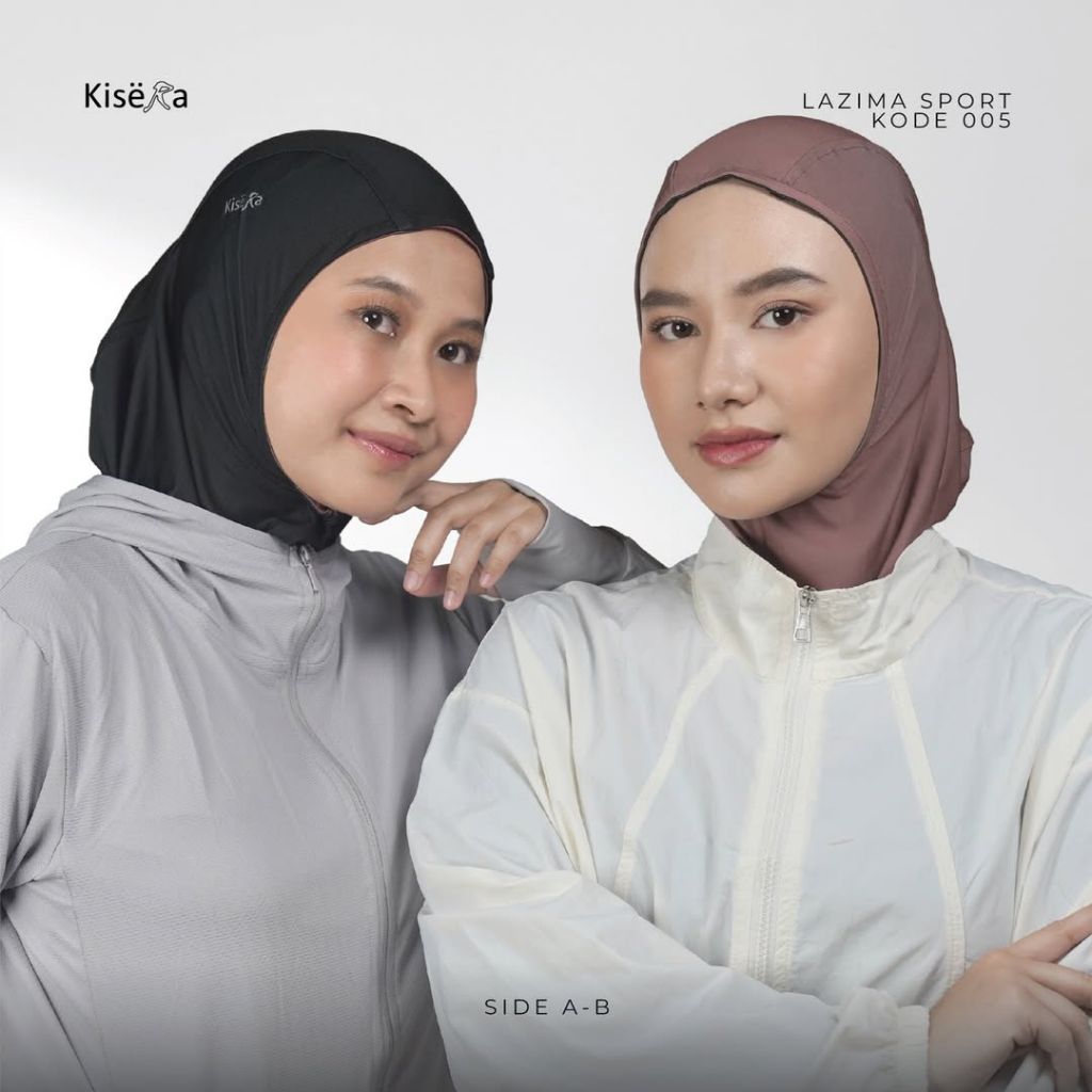 Kisera Kerudung Sport Small Bergo Hijab 2 Warna, Jilbab Praktis Cantik "Lazima Sport Small 00-005 M"