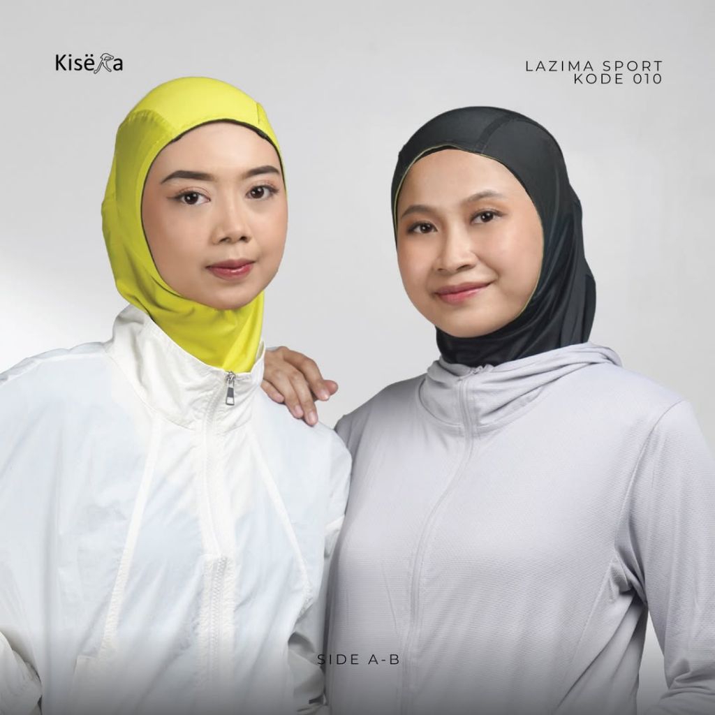Kisera Kerudung Sport Small Bergo Hijab 2 Warna, Jilbab Praktis Cantik "Lazima Sport Small 00-010 M"