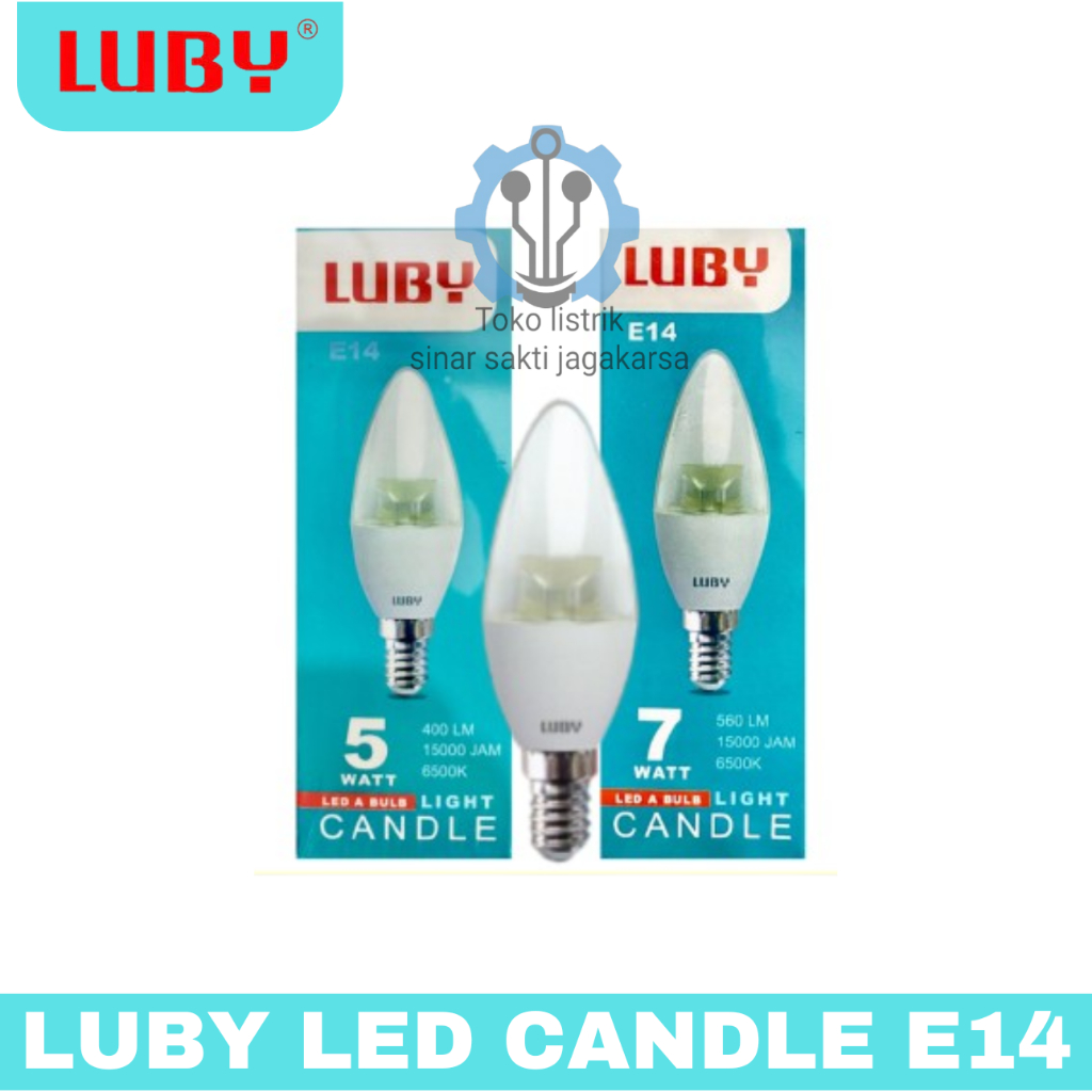 LUBY LED CANDLE FITTING E14 5 7 WATT LUBY LAMPU HIAS LILIN FITTING E14